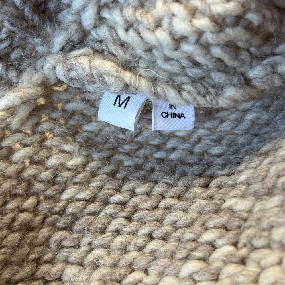 10 Crosby Derek Lam Taupe Gray Wool Alpaca Blend Knit Cardigan Sweater Sz. M - Picture 9 of 10